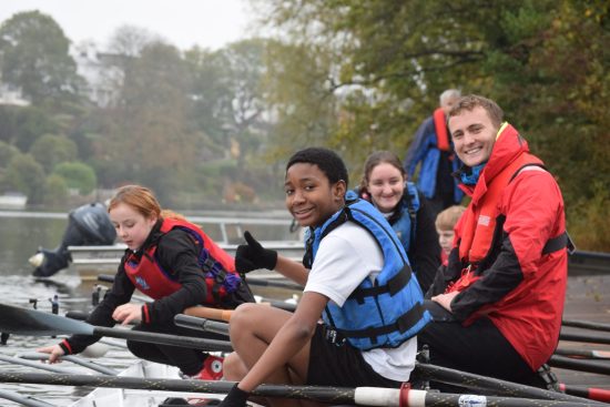 young rowers on the water